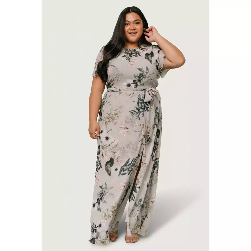 Baltic Born Naomi Short Sleeve Maxi Dress | Pale Blue Floral Size XLXL - Picture 3 of 5